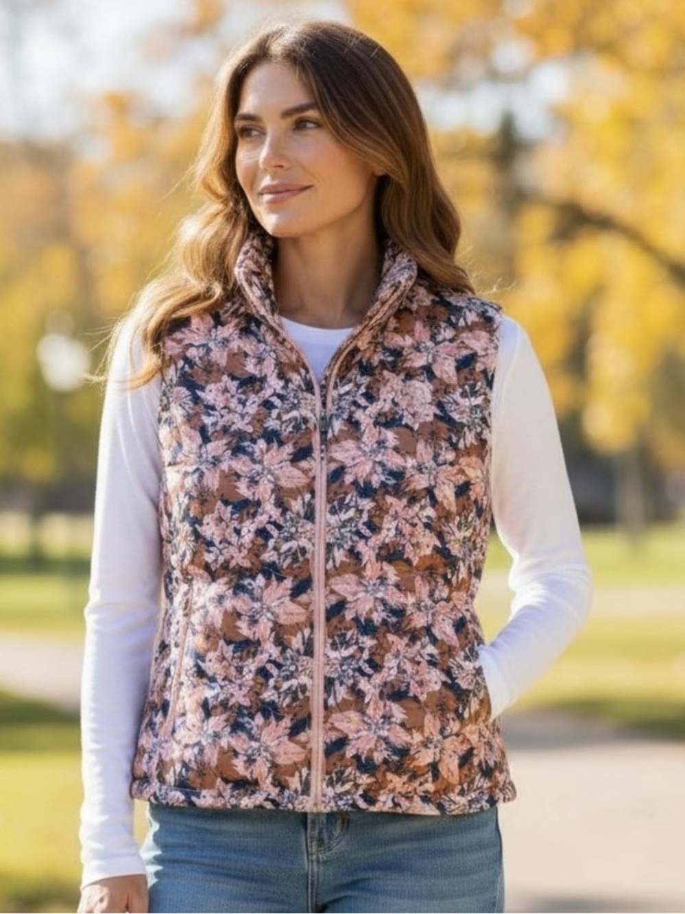The North Face Women's Tamburello Vest Pink Moss Coleus Camo Medium Winter Snow